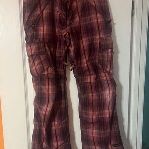 Coral/purple plaid Ride Snowboard pants